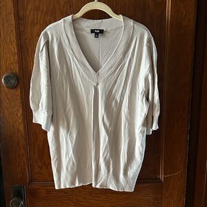 DKNY Women's Cream V-Neck Blouse